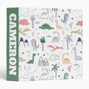 Classeur Amusant Pastel Dinosaur Motif de scène