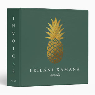 Classeur Ananas doré élégant Vert chasseur