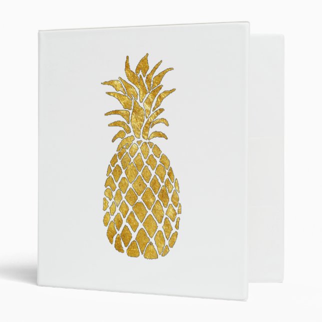 Classeur ananas en feuille d'or (Devant/intérieur)