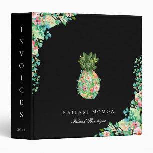 Classeur Ananas floral d'île botanique