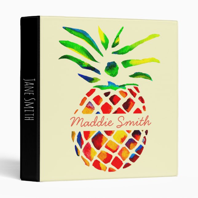 Classeur Ananas funky (Devant/Côté)