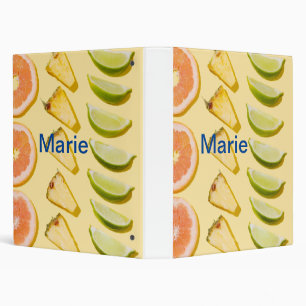 Classeur Ananas orange citron bleu baies ajouter nom photo