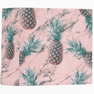 Classeur Ananas Rose Marbre Tourbillon Moderne Chic Tropica