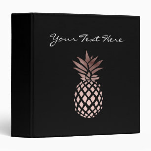 Classeur ananas tropical d'or rose clair élégant de faux