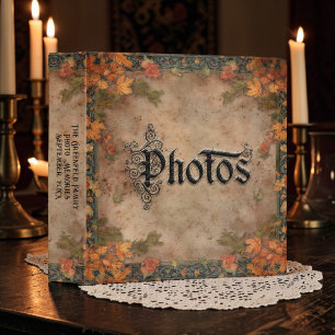 Classeur Ancien album photo floral rustique victorien