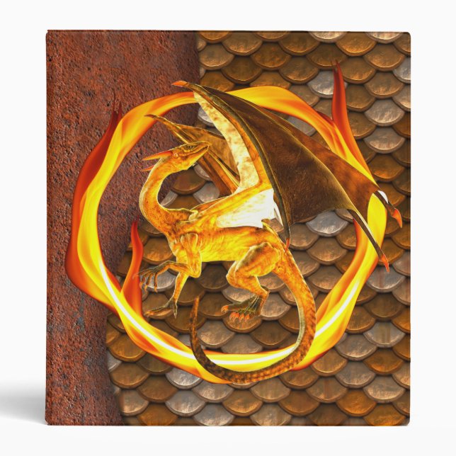 Classeur Ancien Dragon Viking Scales métalliques rouillées (Devant)