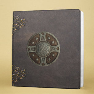 Classeur Ancien Rune Viking en cuir déprimé