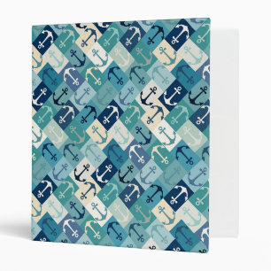 Classeur ancre chevron bleu