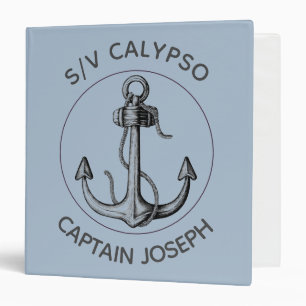 Classeur Ancre nautique Carnet de bord Bleu