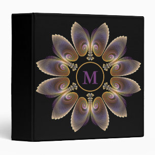 Classeur Ange Abstraite ailes Mandala Monogramme fractal
