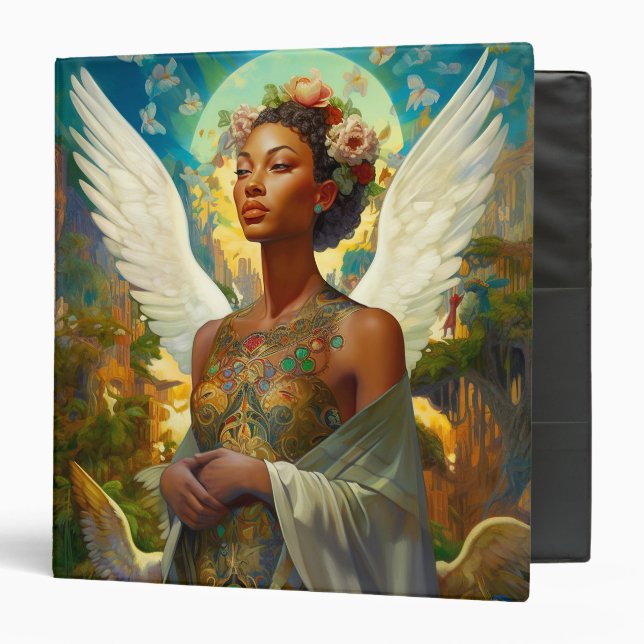 Classeur Ange afro-américain déesse Imaginaire Art (Devant/Intérieur)
