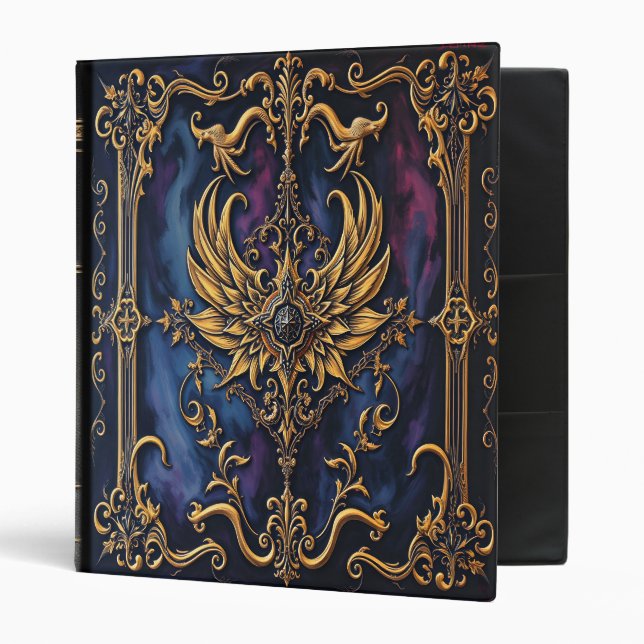 Classeur Ange d'or ailes gothique médiévale couverture de l (Devant/intérieur)