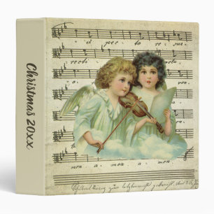 Classeur Anges de Noël victoriens Violon et partition