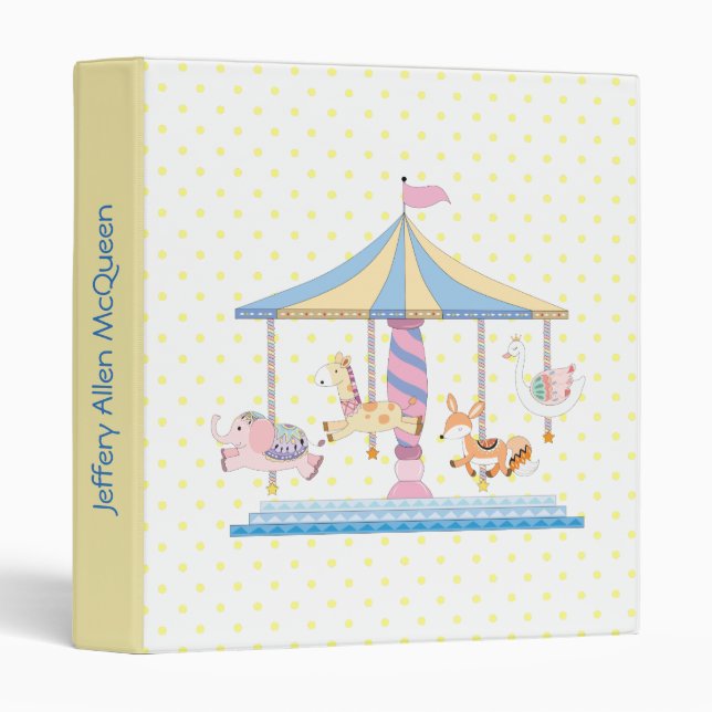 Classeur animal d'album de bébé de carrousel (Devant/Côté)