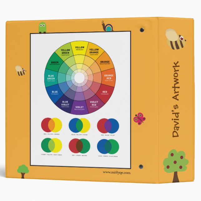 Classeur animal d'art de roue de couleur (Dos/Côté)