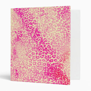 Classeur Animal jaune rose moderne de guépard d'aquarelle