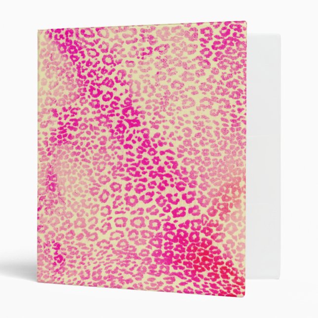 Classeur Animal jaune rose moderne de guépard d'aquarelle (Devant/intérieur)