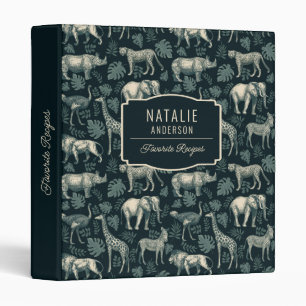 Classeur Animaux africains de safari vintage 