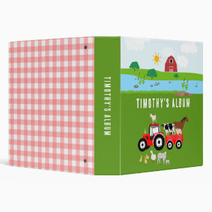 Classeur Animaux de ferme et tracteur rouge Barnyard Kids A