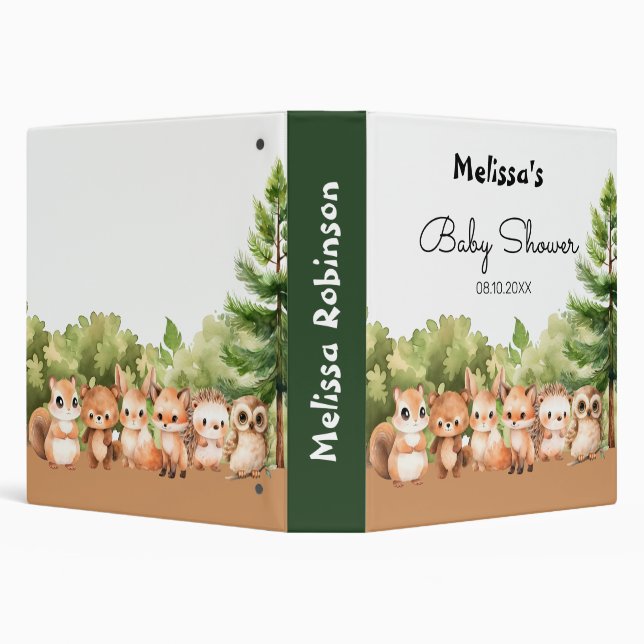 Classeur Animaux de forêt Baby Boy Douche Photo Album (Arrière-plan)