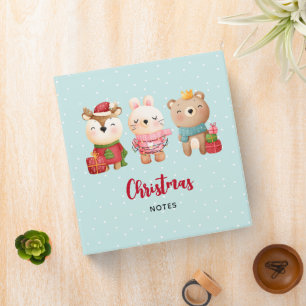 Classeur Animaux de Noël en tenue festive