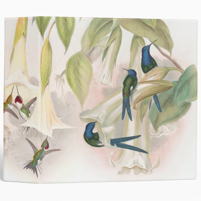 Classeur Animaux floraux de faune de fleurs d'oiseaux de (Devant/Côté)