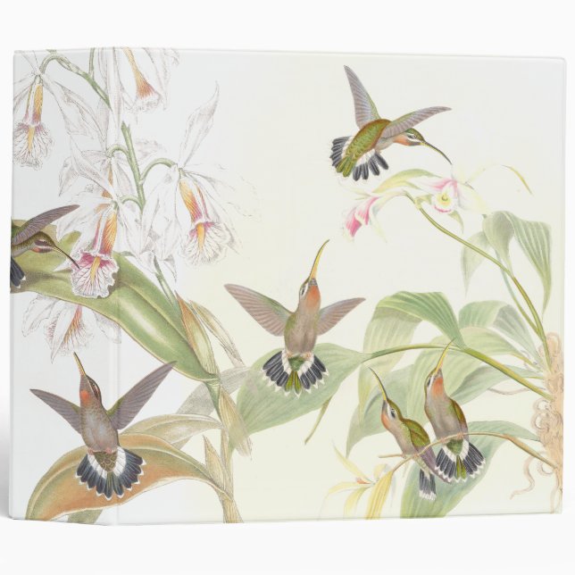 Classeur Animaux floraux de faune de fleurs d'oiseaux de (Devant/Côté)