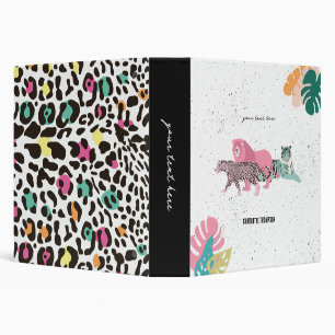 Classeur Animaux sauvages colorés et Feuilles tropicaux