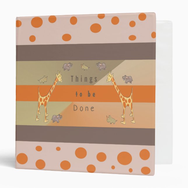 Classeur Animaux Sauvages de Safari (Devant/Intérieur)