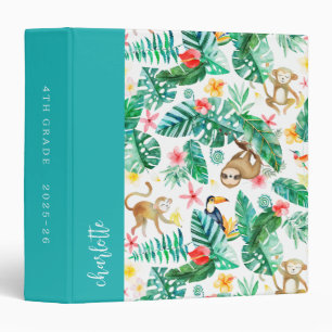 Classeur Animaux tropicaux colorés de la Jungle Personnalis