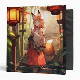 Classeur Anime Kitsune Girl Cute Fox Imaginaire Art