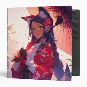 Classeur Anime Kitsune Girl Cute Fox Imaginaire Art