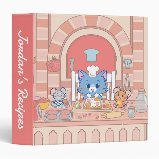 Classeur Anime Tom, Jerry et boulangerie Tuffy (Devant/Côté)