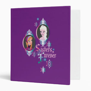 Classeur Anna et Elsa  Portraits dans les flocons de neige