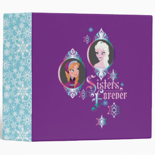 Classeur Anna et Elsa  Portraits dans les flocons de neige