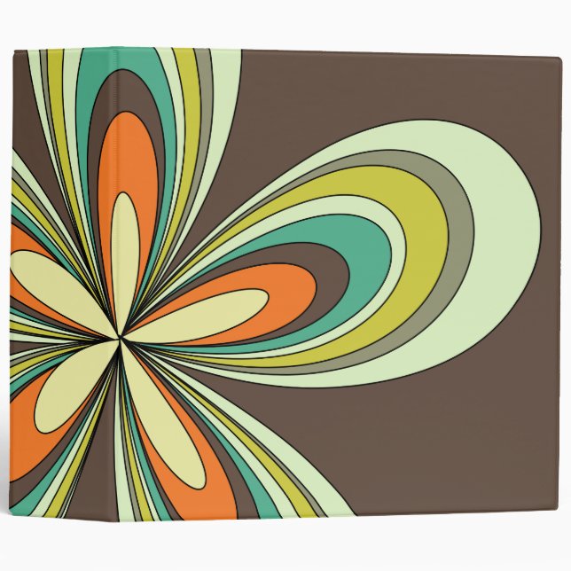 Classeur Années 60 super les années 70 Hippie Fleur Brown R (Devant/Côté)