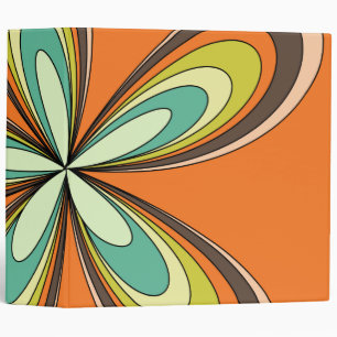Classeur Années 60 super les années 70 Hippie Fleur Orange