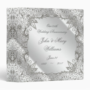 Classeur Anniversaire 1,5" d'argent de Flourish 25ème