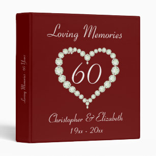 Classeur Anniversaire de diamant de coeur d'amour