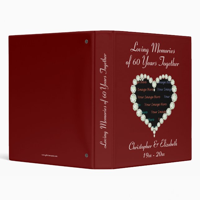 Classeur Anniversaire de diamant de coeur d'amour de photo (Arrière-plan)