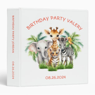 Classeur Anniversaire de enfant Party Jungle Safari Animaux