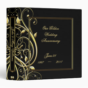 Classeur Anniversaire de mariage noir de Flourish