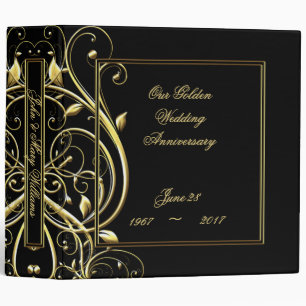 Classeur Anniversaire de mariage noir de Flourish