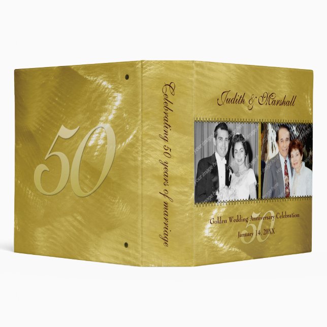 Classeur Anniversaire d'or 2" de passé et présent (Arrière-plan)