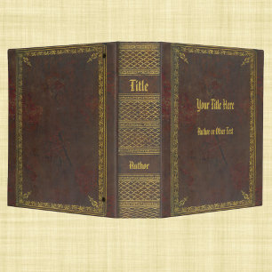 Classeur Antique livre couverture or et cuir