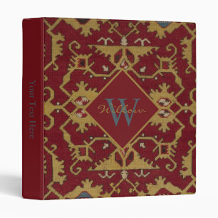 Classeur Antique Monogramme Oriental Perse Motif rouge