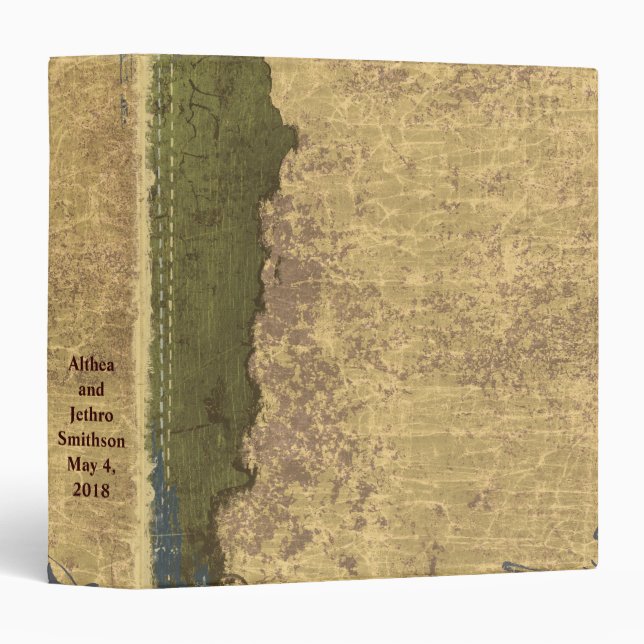 Classeur Antiqued par crème verte d'album photos (Devant/Côté)