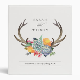 CLASSEUR ANTLER BOHEMIAN ALLURE MARIAGE FLORAL SUCCULENT