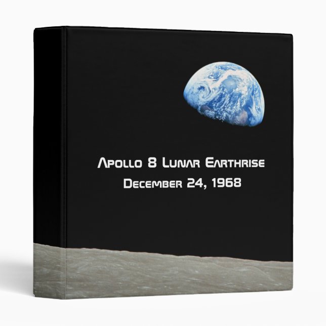 Classeur Apollo 8 Lunar Earthrise 50e Anniversaire (Devant/Côté)