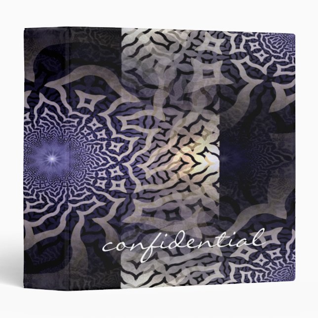 Classeur APOPHYSIS décoration fractale + votre texte | viol (Devant/Côté)